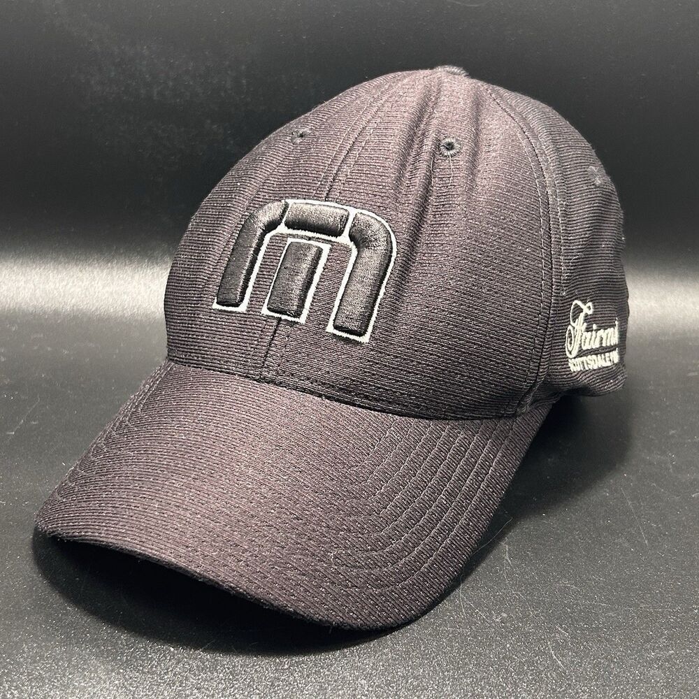 Travis Mathew Fairmont Scottsdale Hat Black Small Medium Flexfit Breathable